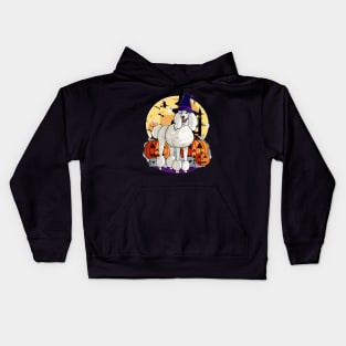 Standard Poodle Halloween Witch Pumpkin Kids Hoodie